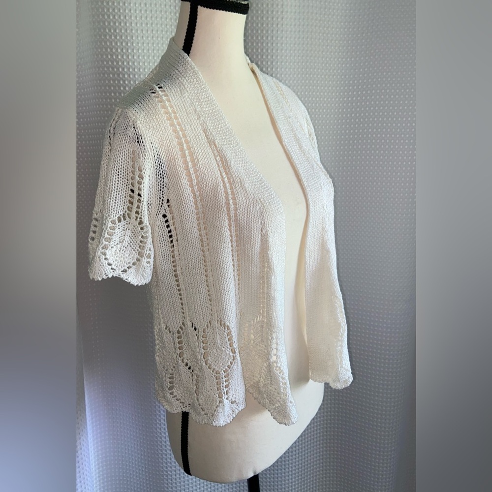 DENVER HAYES open front crochet cardigan size Large - NWT